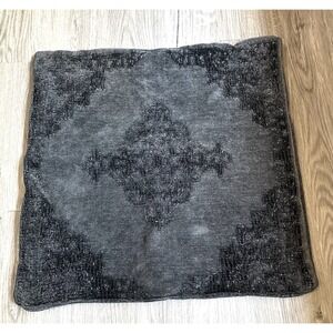 GUC Pottery Barn Maddie Medallion Velour Textured Pillow Cover Black 22x22
